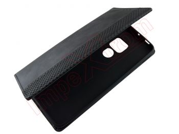 Funda negra efecto piel con cierre magnético tipo agenda con soporte interno TPU para Huawei Mate 20